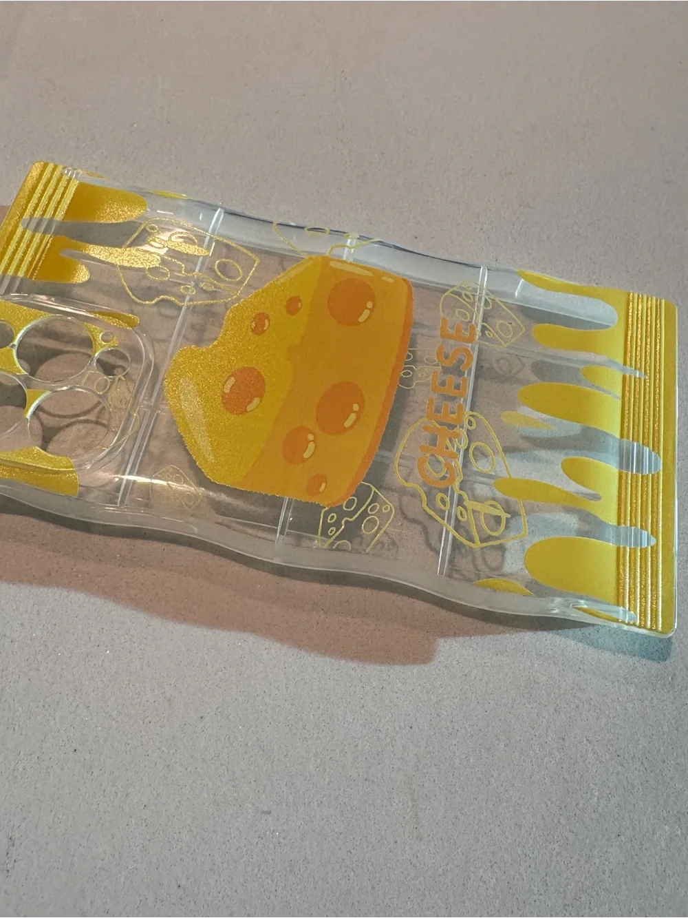 Clear iPhone 13 Pro Max Case with Yellow Cheese Graphic